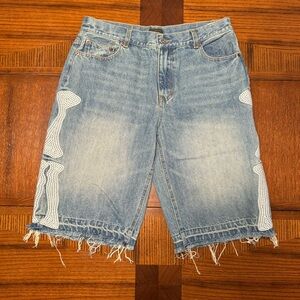 Blue and White Vintage Bone Jorts